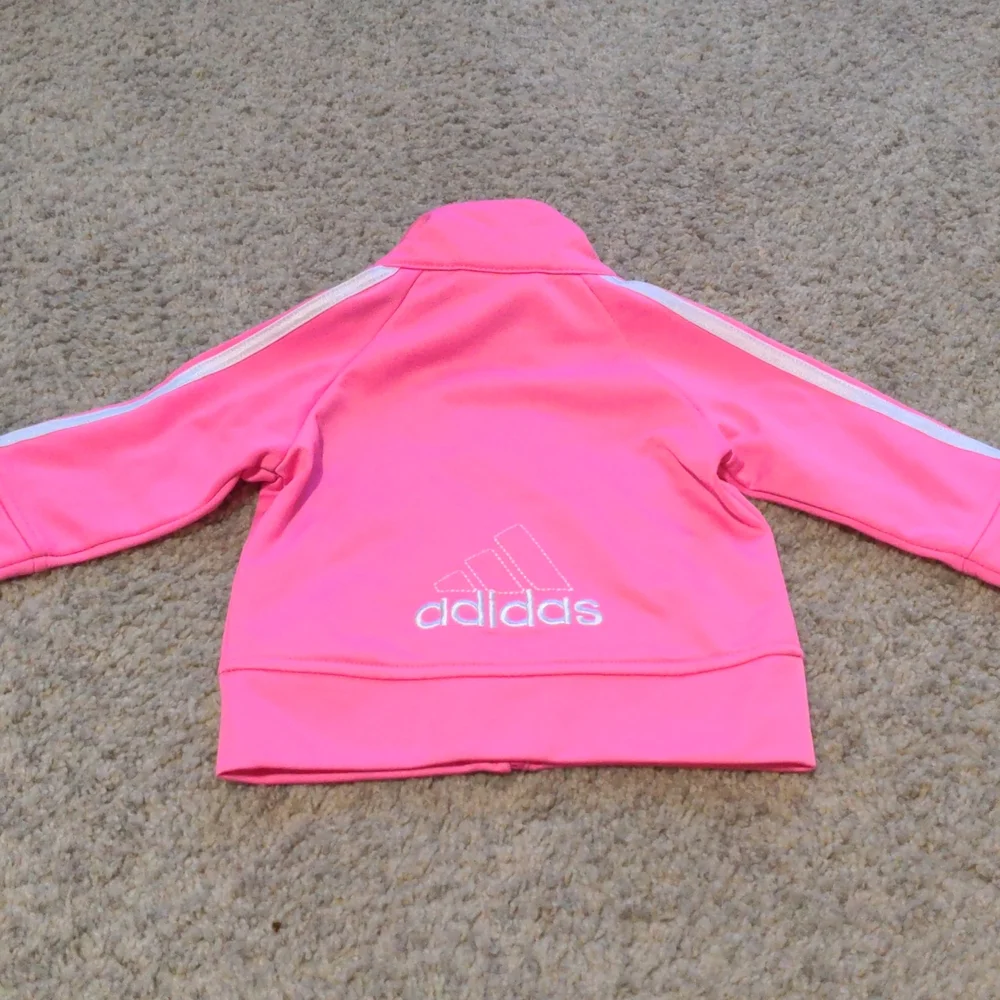 Girl's Size 3 Months Adidas Pink And White Jacket Pant Set